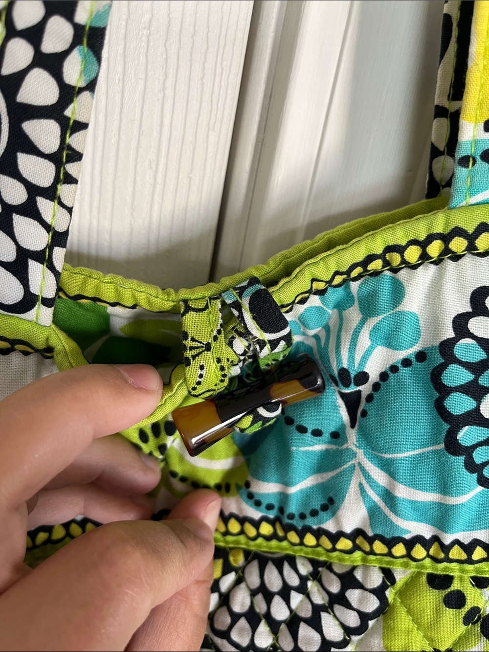 Vera Bradley Quilted Floral Tote Bag in Green and Teal flowers sunflowers 🌻 - Picture 13 of 13